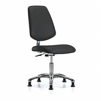 BLUE RIDGE ERGONOMICS CR/ESD Chr Desk Med Back Glides Blk, 374D04