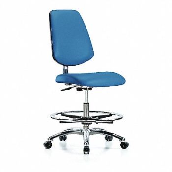 BLUE RIDGE ERGONOMICS CR/ESD Chr Med Md Bk FR Cstrs Blue, 374D11