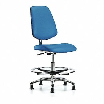 BLUE RIDGE ERGONOMICS CR/ESD Chr Med Md Bk FR Glides Blue, 374D13