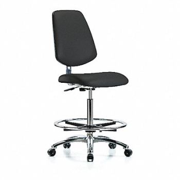 BLUE RIDGE ERGONOMICS CR/ESD Chr High Md Bk FR Cstrs Blk, 374D14