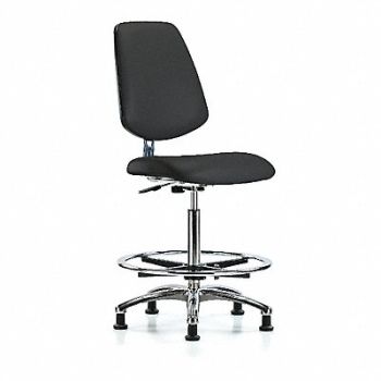 BLUE RIDGE ERGONOMICS CR/ESD Chr High Md Bk FR Glides Blk, 374D16