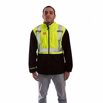 TINGLEY Hi-Viz Fleece Jacket Lime/Black S, 377PN0