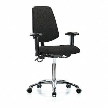 BLUE RIDGE ERGONOMICS Fab ESD Med Md Bk T AA Cstrs Blk, 376J61