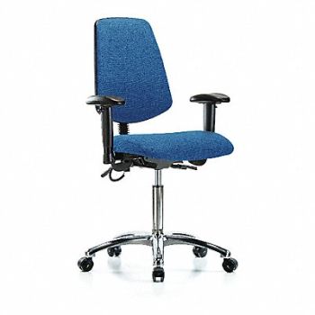 BLUE RIDGE ERGONOMICS Fab ESD Med Md Bk T AA Cstrs Blu, 376J62