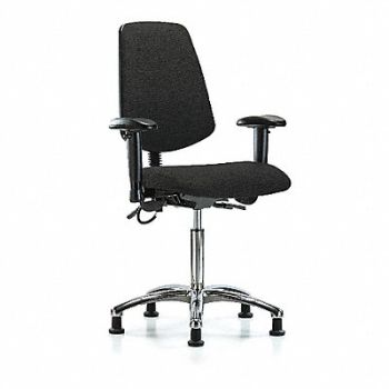 BLUE RIDGE ERGONOMICS Fab ESD Med Md Bk Tilt AA Stat Blk, 376J63