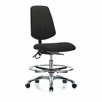 BLUE RIDGE ERGONOMICS Fab ESD Med Md Bk T FR Cstrs Blk, 376J73