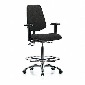 BLUE RIDGE ERGONOMICS Fab ESD Hi Md Bk AA FR Cstrs Blk, 376K02