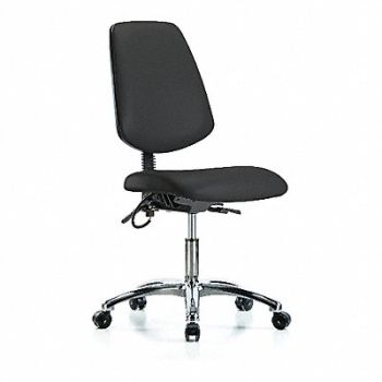 BLUE RIDGE ERGONOMICS Vinyl ESD Chr Desk Md Bk Cstrs Blk, 376K22