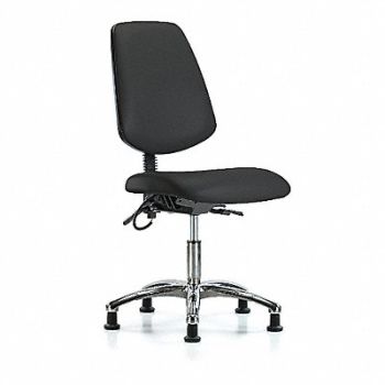 BLUE RIDGE ERGONOMICS Vinyl ESD Chr Desk Md Bk Glides Blk, 376K24