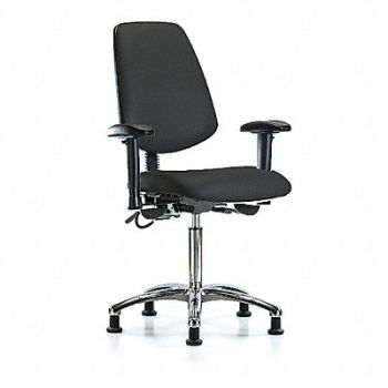 BLUE RIDGE ERGONOMICS Vinyl ESD Chr Med Md Bk AA Stat Blk, 376K44