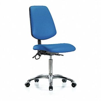 BLUE RIDGE ERGONOMICS Vinyl ESD Chr Med Md Bk Cstrs Blue, 376K51