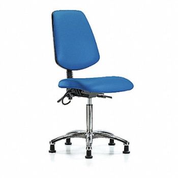 BLUE RIDGE ERGONOMICS Vinyl ESD Chr Med Md Bk Glides Blue, 376K53