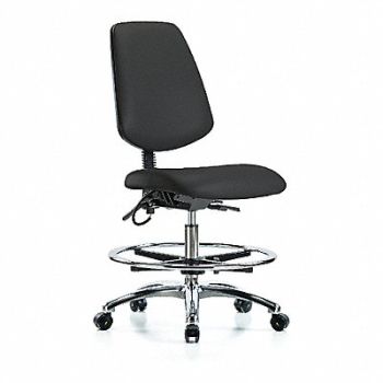 BLUE RIDGE ERGONOMICS Vinyl ESD Med Md Bk FR Cstrs Blk, 376K54