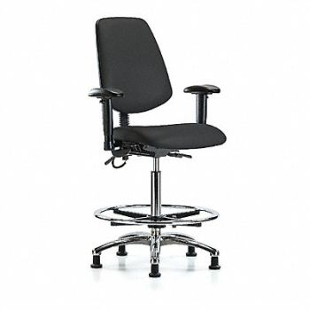 BLUE RIDGE ERGONOMICS Vinyl ESD Hi Md Bk AA FR Stat Blk, 376K68