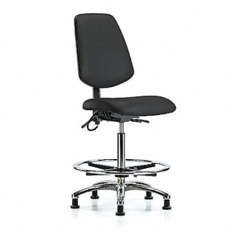 BLUE RIDGE ERGONOMICS Vinyl ESD Chr Hi Md Bk FR Stat Blk, 376K72