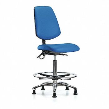 BLUE RIDGE ERGONOMICS Vinyl ESD Chr Hi Md Bk FR Stat Blue, 376K73
