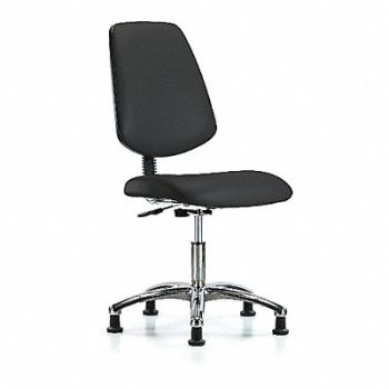 BLUE RIDGE ERGONOMICS CR Vinyl Chr Desk Med Back Stat Blk, 376L21