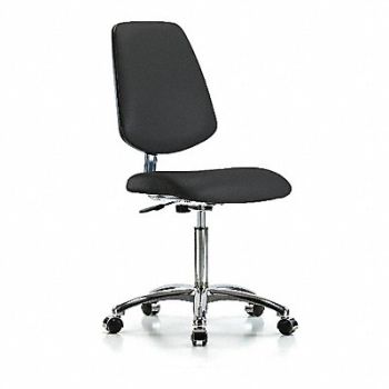 BLUE RIDGE ERGONOMICS CR Vinyl Chr Med Med Back Cast Blk, 376L67