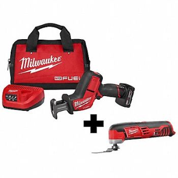 MILWAUKEE M12 Hackzall Recip Kit and Multi-Tool, 377PE7