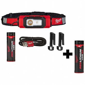 MILWAUKEE BEACON Hard Hat Light and USB 3.0 BAT, 377PG1