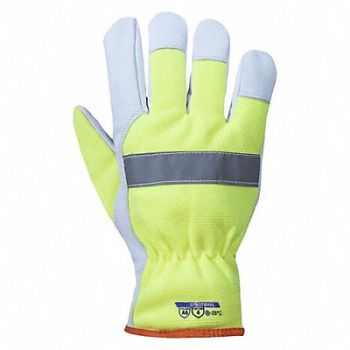 ENDURA Glove A4 Insulated Hi Vis Large PR, 386VM7