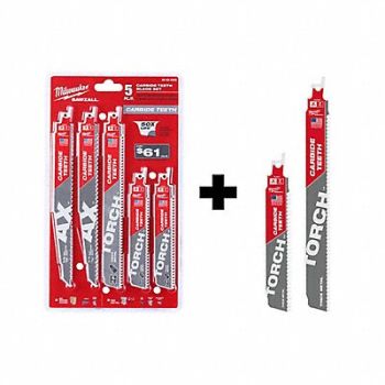 MILWAUKEE Carbide Teeth Sawzall 5 Pcs, 380FL7