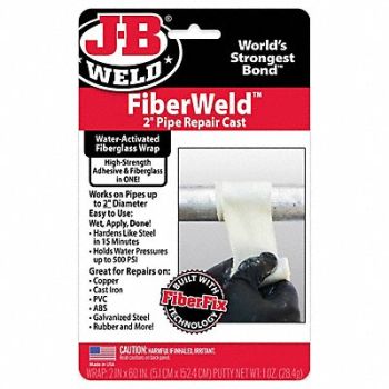 J-B WELD Pipe Repair Kit 2 W x 5 L White, 60PP29