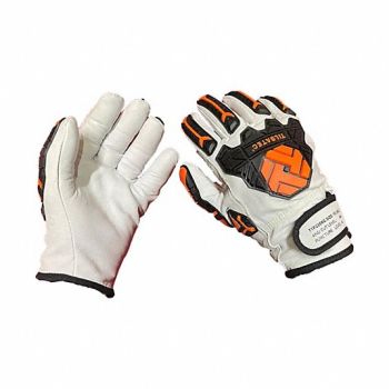 TILSATEC Glove Hi Viz Cut Resist Leather 2XL PR, 382XM9