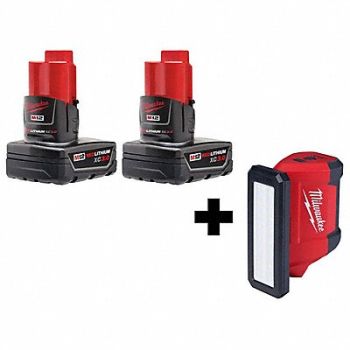 MILWAUKEE M12 Battery Pack M12 ROVER Flood Light, 382YY0