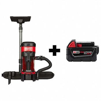 MILWAUKEE M18 Backpack Vacuum M18 Battery Pack, 382YY4
