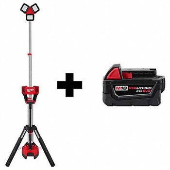 MILWAUKEE M18 Tower Light/Charger M18 Battery Pack, 382YY8