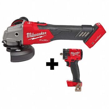 MILWAUKEE M18 Fuel Brkng Grndr 3/8 Cp Impct Wrnch, 382ZF3