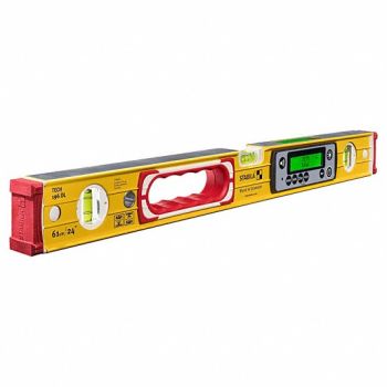 STABILA Digital Level: 1°– 90°, includes Batteries, 0, ±0.10°, 24 in Overall Lg, AA Battery Size