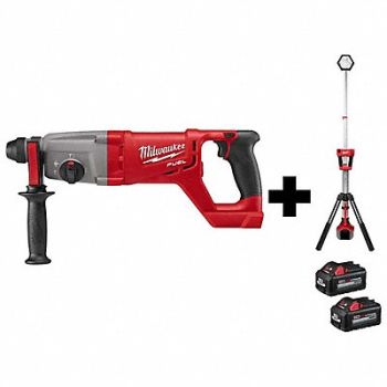 MILWAUKEE Rotary Hammer 1 Tower Light XC6.0 2PK, 384NM3
