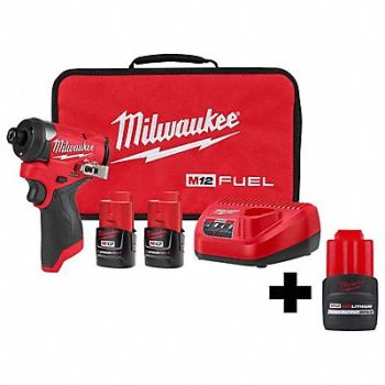 MILWAUKEE M12 FUEL 1/4 Impact Kit 3/8 Ratchet, 384NP1
