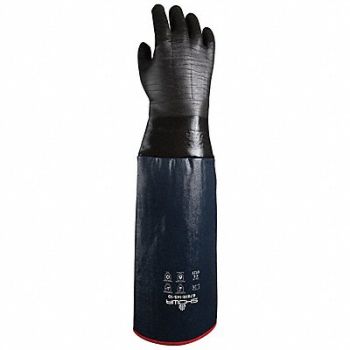 SHOWA Insulated Nitrile Gloves Black Large PR, 384PF7