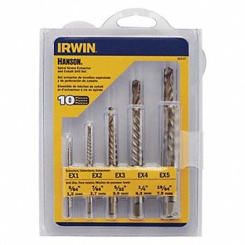 IRWIN Screw Extractor Set Spiral Flute 10 pcs, 388R06