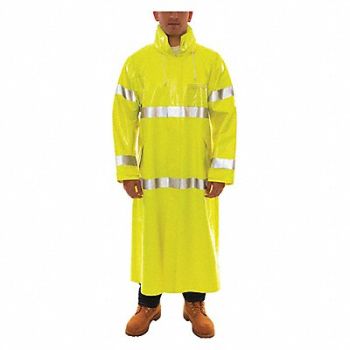 TINGLEY Flame Resist Rain Coat Yellow/Green 2XL, 8NKE3