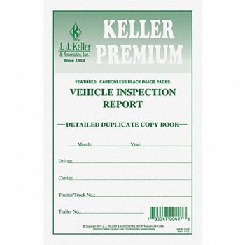 JJ KELLER Vehicle Inspection Form 2 Ply Carbonless, 38D303