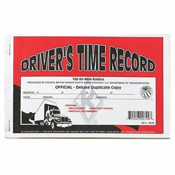 JJ KELLER Drivers Exempt Log w/Carbon, 38D327