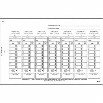 JJ KELLER Drivers Exemption Log Carbonless, 38D332