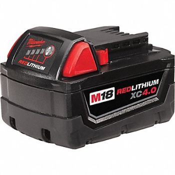 MILWAUKEE Battery Pack 4.0 Ah Li-Ion, 38D766