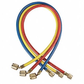 YELLOW JACKET Manifold Hose Set 48 In Red Yellow Blue, 38D876