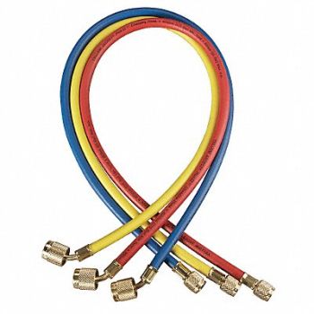 YELLOW JACKET Manifold Hose Set 72 In Red Yellow Blue, 38D877