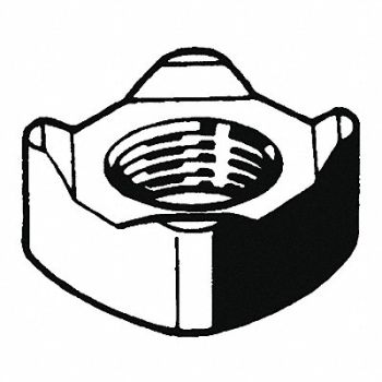GRAINGER APPROVED Hex Weld Nut Steel M16-2 100PK, 38DJ34