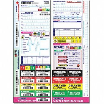 DISASTER MANAGEMENT SYSTEMS All Risk Triage Tags PK50, 38E563