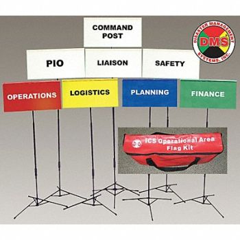 DISASTER MANAGEMENT SYSTEMS Incident Command Flag Kit 8 Flags, 38E570