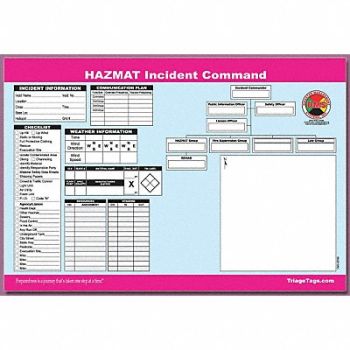 DISASTER MANAGEMENT SYSTEMS Hazmat ICS Worksheet PK25, 38E613