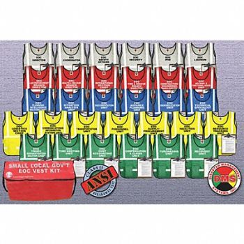DISASTER MANAGEMENT SYSTEMS Safety Vest Assorted Emer Ops Universal, 38E630