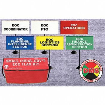 DISASTER MANAGEMENT SYSTEMS EOC Small Tabletop Flag Kit 6 Flags, 38E632